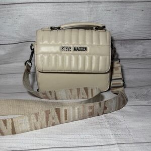 Steve Madden Beige Quilted crossbody Bag